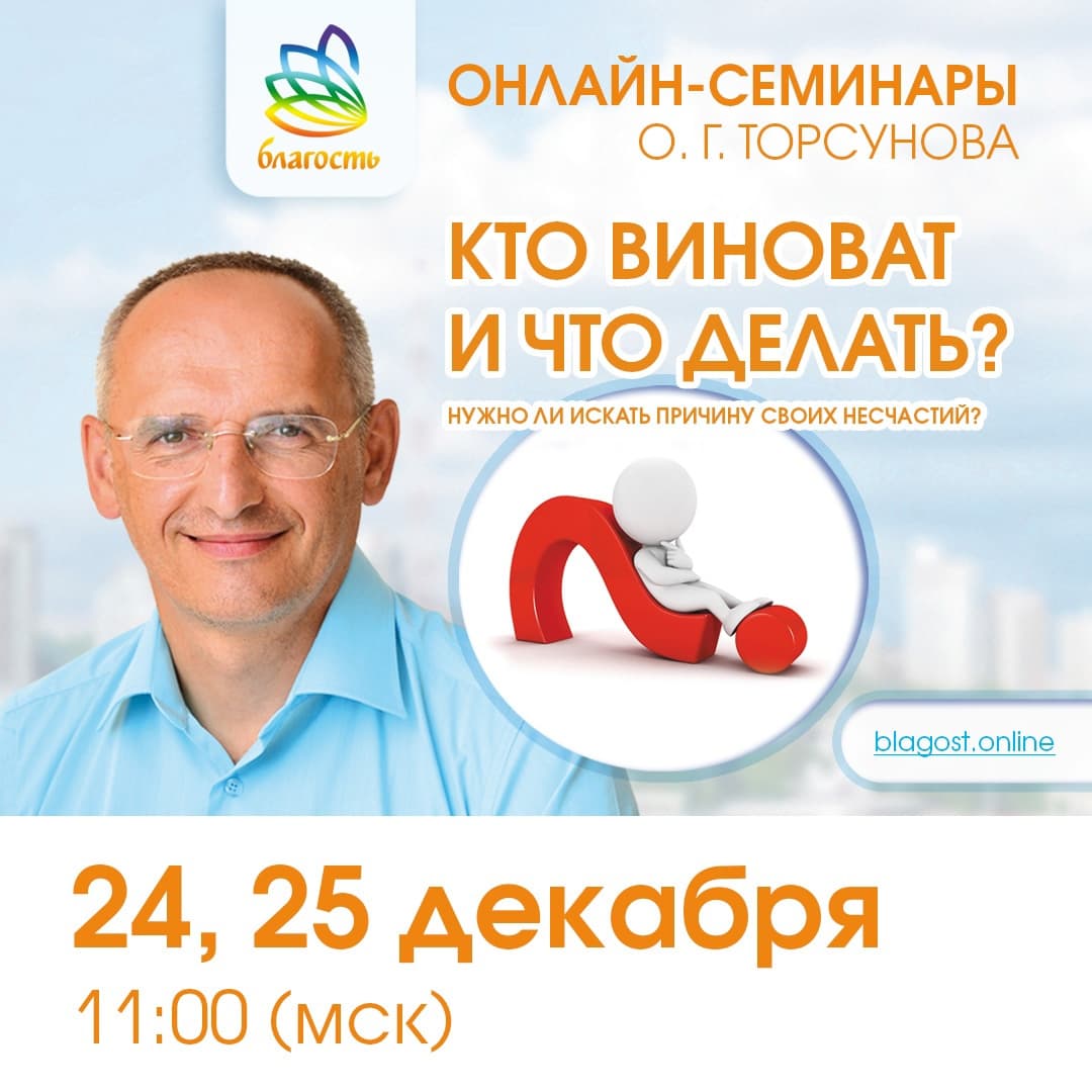 Онлайн-семинар «КТО ВИНОВАТ И ЧТО ДЕЛАТЬ» Олег Торсунов
