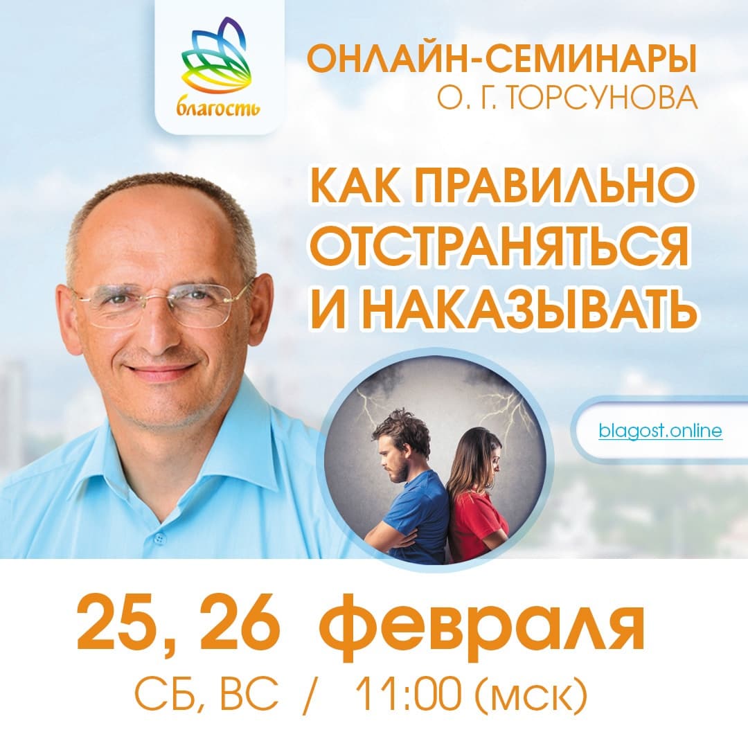 Онлайн-семинар «Как правильно отстраняться и наказывать» Олег Торсунов